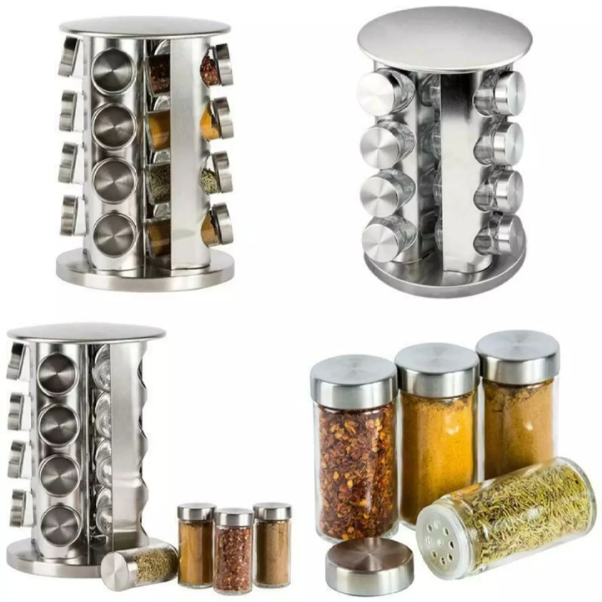 Jars Stainless Steel Spice Rack 16