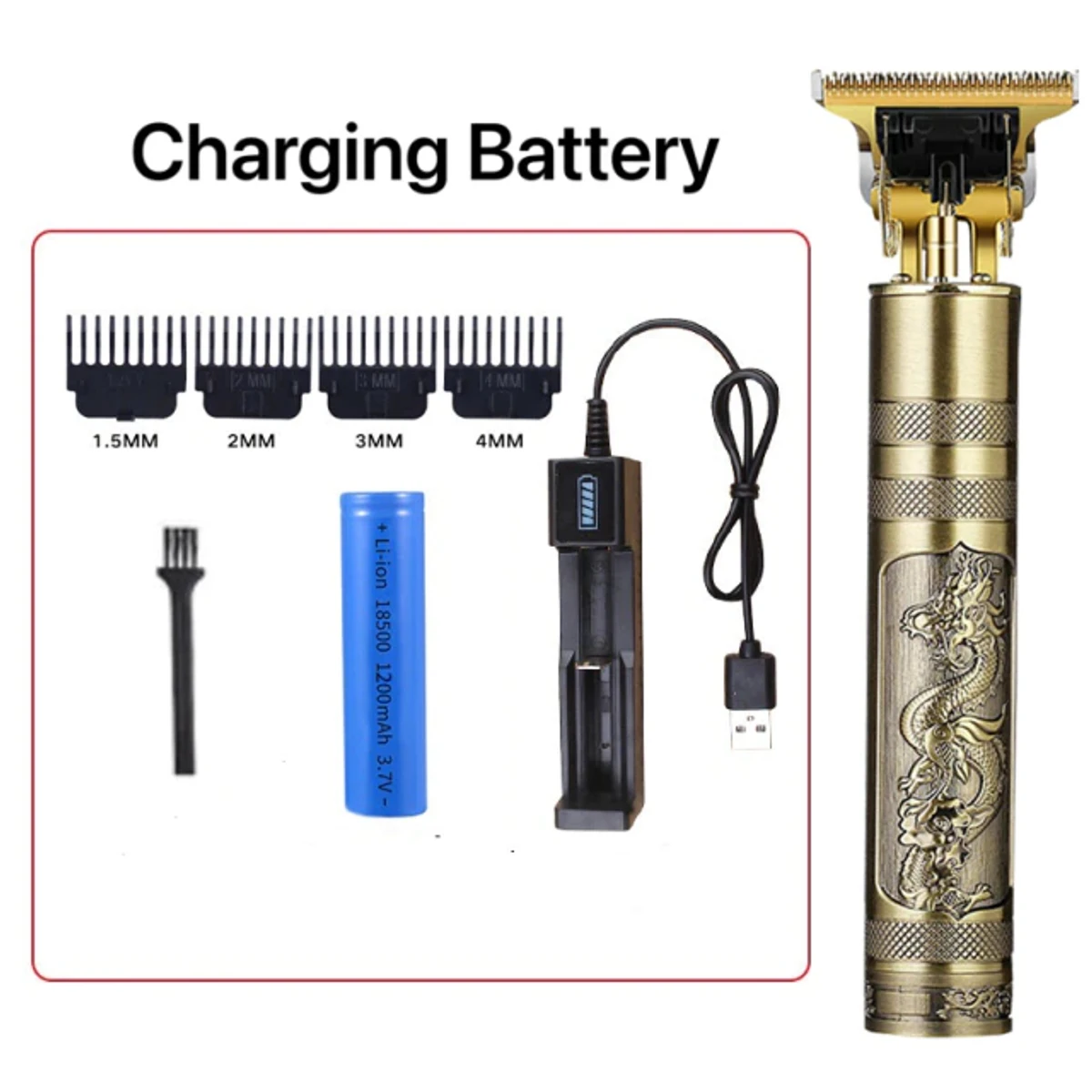 Vintage T9 Bald Head Electric Hair Clipper Recharge Professional Cordless Hair Trimmer for Men Barber Hair Cutting Machine